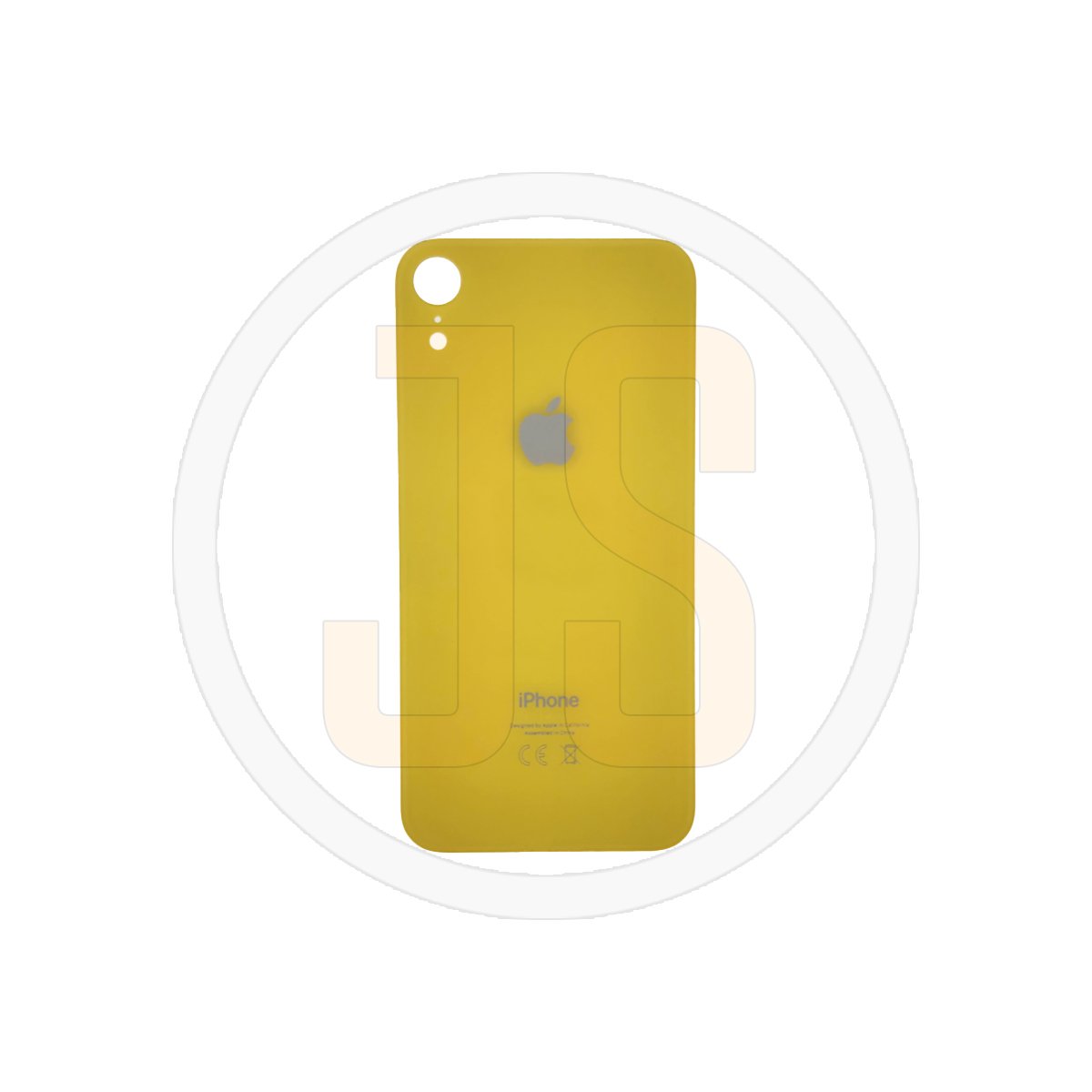 Задняя крышка (стекло) Apple iPhone XR yellow (увеличенное отверстие под камеру) orig (CE)