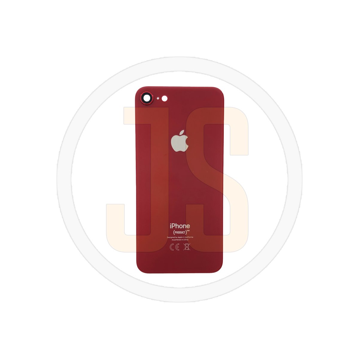 Задняя крышка (стекло) Apple iPhone 8 red + объектив камеры orig (CE)