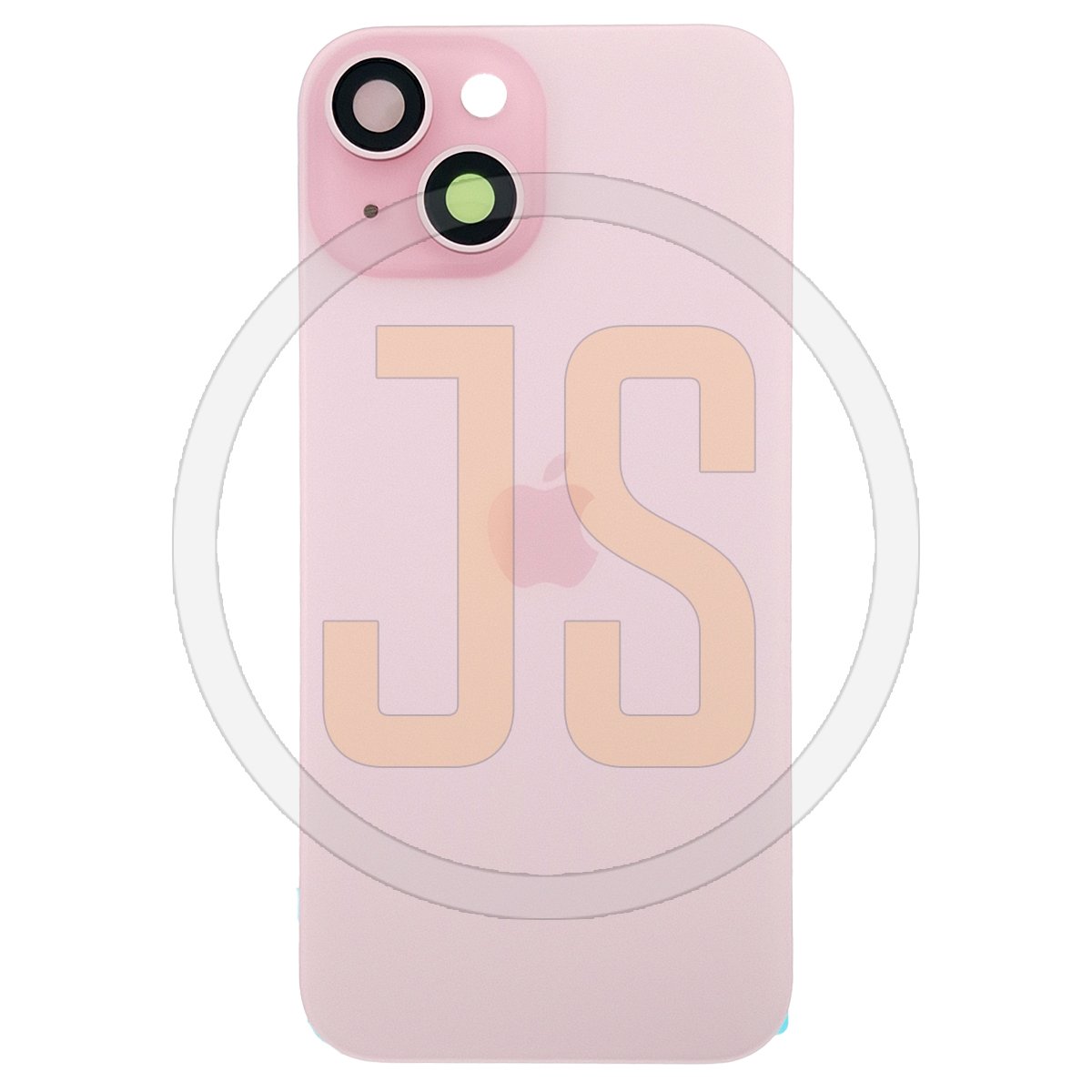 Задняя крышка (стекло) Apple iPhone 15 pink в сборе с объективом + магниты  orig | JS STORE