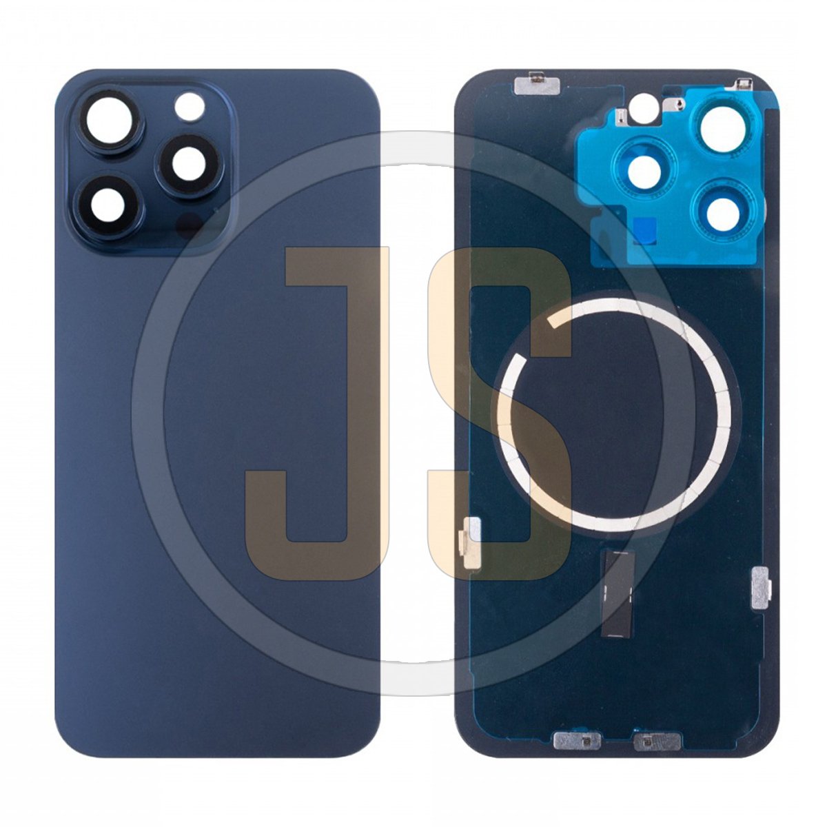 Задняя крышка (стекло) Apple iPhone 15 Pro (A3102) blue в сборе с объективом + магниты Премиум